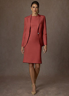 front Kennedy Terracota Vestido estruturado com elastano