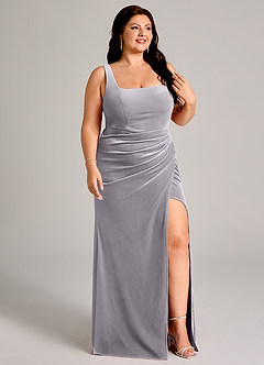 Azazie Mero Bridesmaid Dresses French Lilac Mermaid Pleated Velvet Dress image10