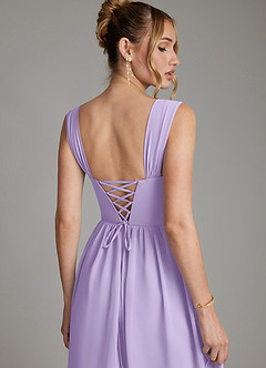 Azazie Caterina Bridesmaid Dresses Lilac A-Line Corset Chiffon Dress image2