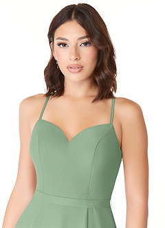 Azazie Mandy Vente Finale Robe A-ligne en Mousseline de soie Encolure en Forme de Cœur Desert Rose image5