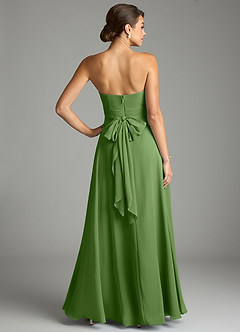 Azazie Tamira Bridesmaid Dresses Basil A-Line Pleated Chiffon Convertible Dress image4