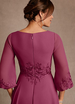 Azazie Yorba Mother of the Bride Dresses Mulberry A-Line Lace Chiffon Dress image6