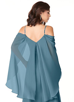 Azazie Cienna Bridesmaid Dresses Bermuda A-Line Off the Shoulder Chiffon Dress image6