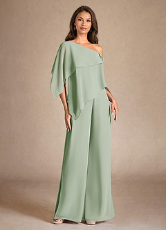 Azazie Halima vestidos de madre de la novia Vestido de Salvia Polvorienta de Gasa de Mono/Traje de pantalón con Corte Lateral image5