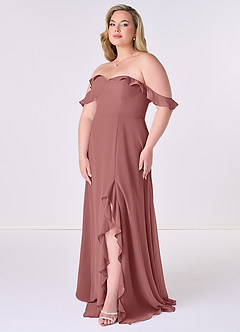 Barbie ♥ Azazie Jurken voor bruidsmeisjes Converteerbaar Jurk van Chiffon met A-Lijn Off the Shoulder Amethist image9
