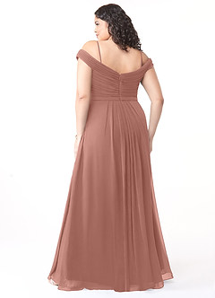 Azazie Audrianna Robes de demoiselle d'honneur Robe Trapèze Convertible en Mousseline de soie Schulterfrei gerafft Rose De Cèdre image8