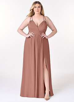 Azazie Farren Final Sale Cedar Rose A-Line Pleated Chiffon Convertible Dress image10