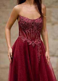 Brilliance Rosso Abito da ballo glitterato image5