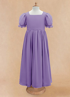 Azazie Joss Flower Girl Dresses Tahiti A-Line with Sleeves Chiffon Dress image5