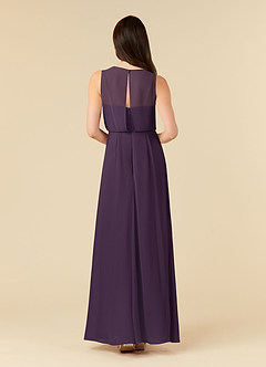 Azazie Marchioness Mother of the Bride Dresses Plum A-Line Scoop Pleated Chiffon Dress image2