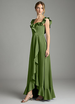 Azazie Lyra Bridesmaid Dresses Juniper A-Line Off the Shoulder Stretch Satin Convertible Dress image4