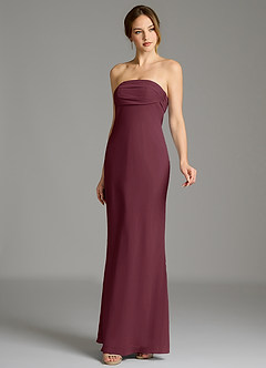 Azazie Ailanie Bridesmaid Dresses Cabernet Mermaid Strapless Chiffon Dress image5
