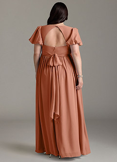 Azazie Madisynn Maternity Bridesmaid Dresses Bow Chiffon Floor-Length Dress image6