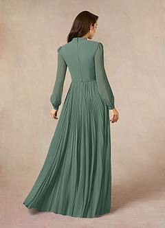 Azazie Adellah Mother of the Bride Dresses Eucalyptus A-Line Pleated Chiffon Dress image3