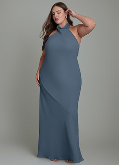 Azazie Velli Bridesmaid Dresses Neptune Mermaid High Neck Chiffon Dress image11