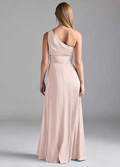 Azazie Dallas Bridesmaid Dresses Blushing Pink A-Line One Shoulder Stretch Satin Dress image2