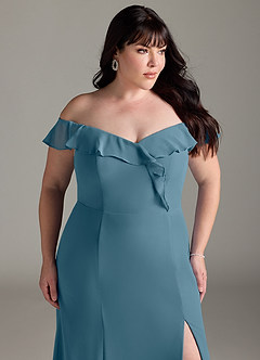 Azazie Sophie Bridesmaid Dresses Bermuda A-Line Off the Shoulder Chiffon Convertible Dress image11