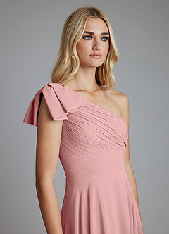 Azazie Elinora Final Sale Dusty Rose A-Line One Shoulder Chiffon Dress image5