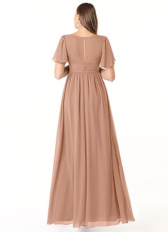 Azazie Verna Maternity Bridesmaid Dresses A-Line V-Neck Ruched Chiffon Floor-Length Dress image2
