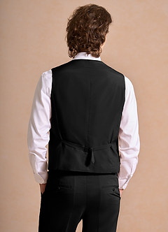 front Carter Zwart Pakvest van katoen-linnenmix