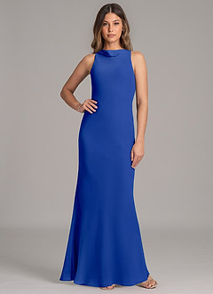 Azazie Allettie Robes de demoiselle d'honneur Robe Sirène en Mousseline de soie Bleu Roi image1