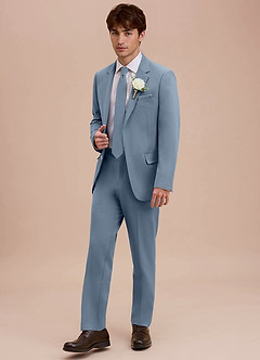 front Ethan Dusty Blue Refined Weave Suit
