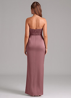 Azazie Jamie Bridesmaid Dresses Vintage Mauve A-Line Strapless Stretch Satin Convertible Dress image2