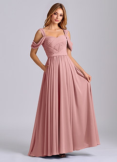 Azazie Koa Final Sale Dusty Rose A-Line Off the Shoulder Chiffon Dress image4