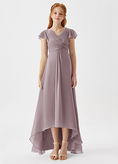 Azazie Breanne Junior Dusk A-Line Chiffon Dress image6