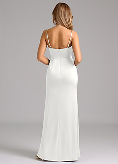 Azazie Aimee Bridesmaid Dresses White A-Line Sweetheart Neckline Stretch Satin Dress image2