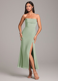 Azazie Saige Bridesmaid Dresses Dusty Sage Sheath Off the Shoulder Chiffon Convertible Dress image6