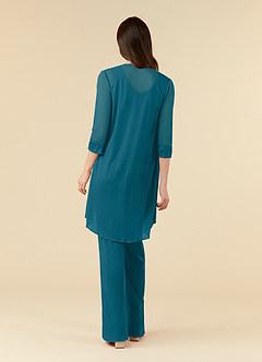 Azazie Frances Mother of the Bride Dresses Ink Blue Jumpsuit/Pantsuit Scoop Mesh Dress image2