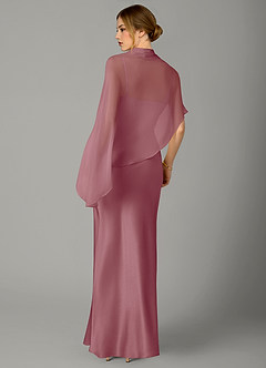Azazie Jaleesa Bridesmaid Dresses Vintage Mauve A-Line High Neck Stretch Satin Dress image6