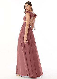 Azazie Kasia Final Sale Dusk A-Line Ruched Chiffon Dress image4