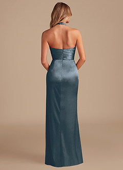 Azazie Jemma Bridesmaid Dresses Twilight Sheath Pleated Metallic Satin Dress image7