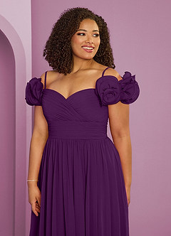 Barbie ♥ Azazie Jurken voor bruidsmeisjes Converteerbaar Jurk van Chiffon met A-Lijn Off the Shoulder Druif image18
