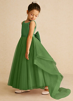 Azazie Pumpkin Flower Girl Dresses Basil A-Line Convertible Tulle Dress image4