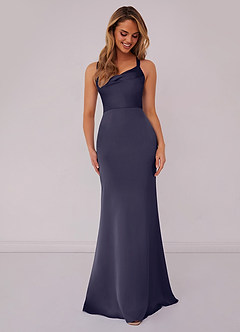 Barbie ♥ Azazie Bridesmaid Dresses Stormy Mermaid Pleated Stretch Satin Dress image1