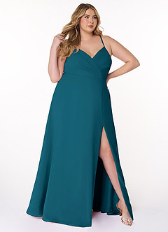 Azazie Everleigh Bridesmaid Dresses Ink Blue A-Line Sweetheart Pleated Chiffon Dress image10