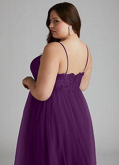 Azazie Roni Bridesmaid Dresses Grape A-Line Sweetheart Neckline Tulle Convertible Dress image8
