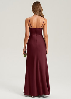 Azazie Lidia Brautjungfernkleider Meerjungfrau-Linie Seitliche Cut-Outs Stretch-Satin Kleid Cabernetrot image2