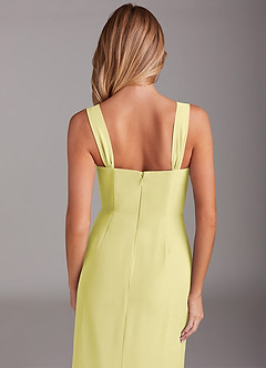 Azazie Denice Robes de demoiselle d'honneur Robe Fourreau en Mousseline de soie Plissé Sorbet Citron image8