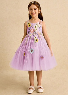 Azazie Osea Robe Demoiselle D'honneur Fillette Robe Princesse en Tulle Plissée Rose Bonbon image4