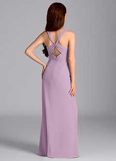 Azazie Mero Junior Meerjungfrau-Linie Plissee Chiffon Kleid Blauregen image2