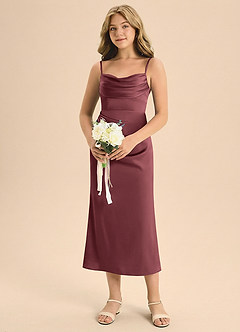 Azazie Mai Junior Klä av Tubklänning i Stretch Satin Plisserad image4