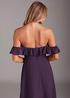 Azazie Lyra Bridesmaid Dresses Plum A-Line Chiffon Convertible Dress image8