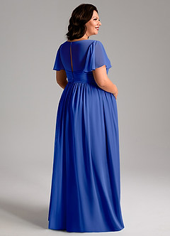 Azazie Verna Vestidos de dama de honra para maternidade Vestido Linha A Ruched Comprimento do chão Chiffon image8