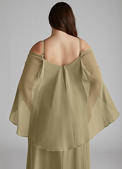 Azazie Cienna Bridesmaid Dresses Moss Green A-Line Off the Shoulder Chiffon Dress image12