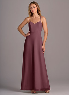 Azazie Mei Brautjungfernkleider A-Linie Chiffon Kleid Sangria image3