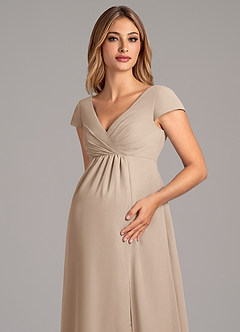 Azazie Allessia Maternity Bridesmaid Dresses A-Line Pleated Chiffon Floor-Length Dress image6
